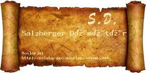 Salzberger Dömötör névjegykártya